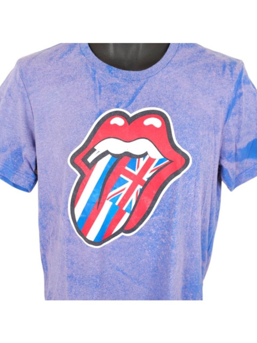 Rolling Stones T Shirt Mens Size Medium Purple Blue British Flag AMMDI